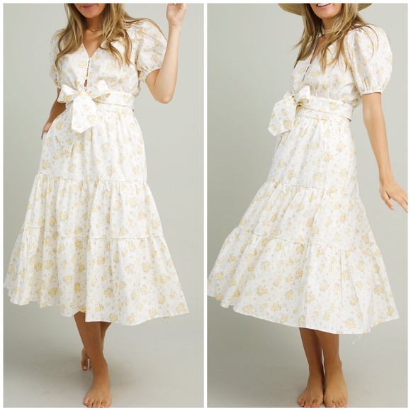 LAST 1❗️LUSH Ivory Floral 2-Piece Midi Skirt Set - Picture 7 of 11